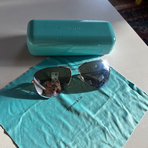 Tiffany & Co. Gold and Black Sunglasses - Picture 2 of 11